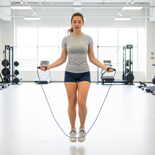 woman jumping rope gym
