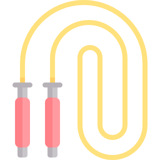 a jump rope with yellow cord
