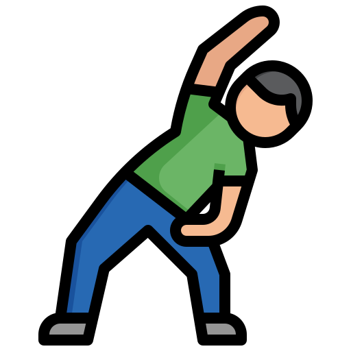man stretching his back